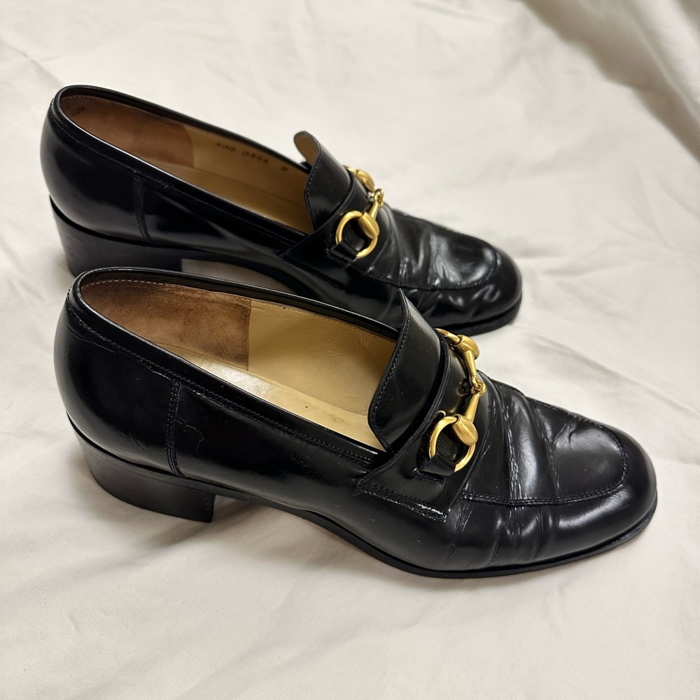 Gucci heeled loafers size 8